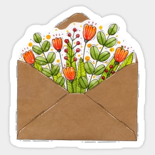 Floral envelope Sticker